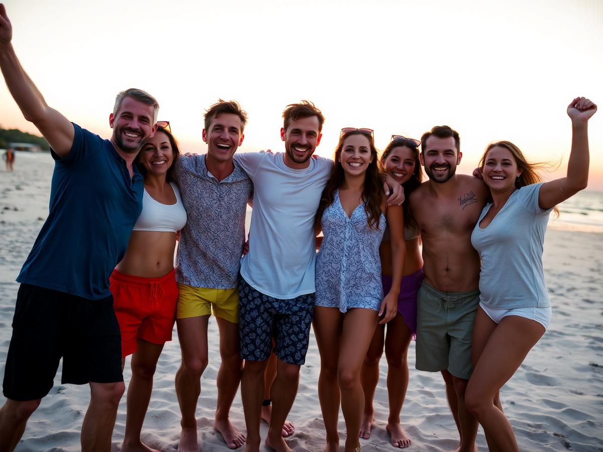 Участники кэмпа Travel Camp на пляже